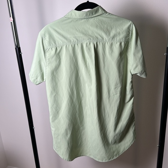 Women's Eddie Bauer Mint Green Outdoor Adventure Button Down Short Sleeve Shirt - Picture 5 of 8